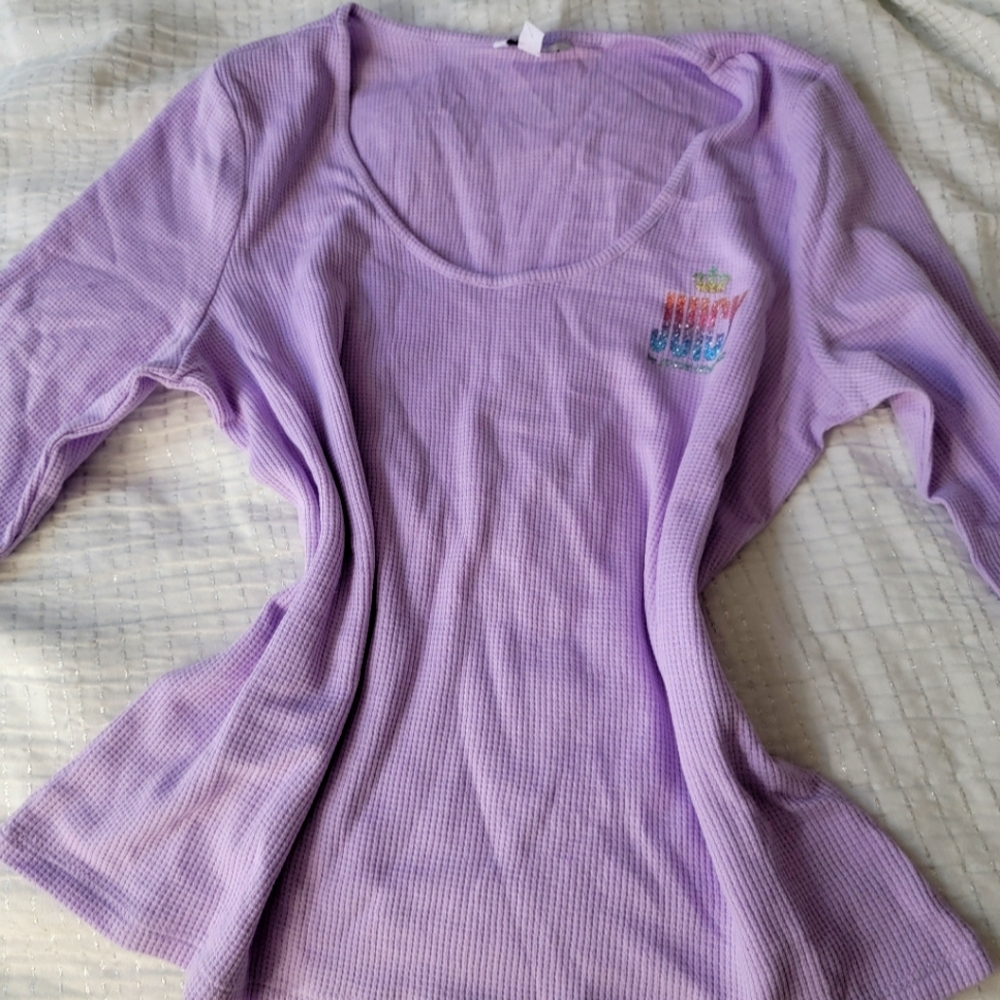 purple juicy couture sweater with glittery design